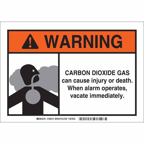 Brady Safety Sign, 7 in H, 10 in W, Polyester, Rectangle, English, 106016 106016 - main